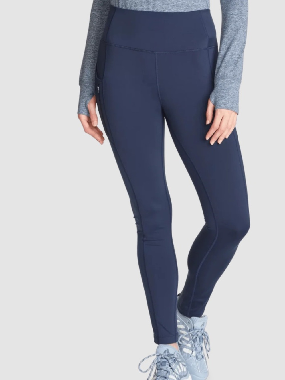 Eddie Bauer Pull-On Activewear Leggings w/ Zip Pocket Stretch Women's S Blue